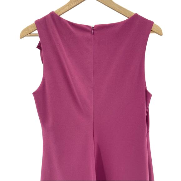 Betsey Johnson Mauve Pink Scuba Crepe Midi Dress with Shoulder Bow Dress Size 8 - Picture 7 of 14